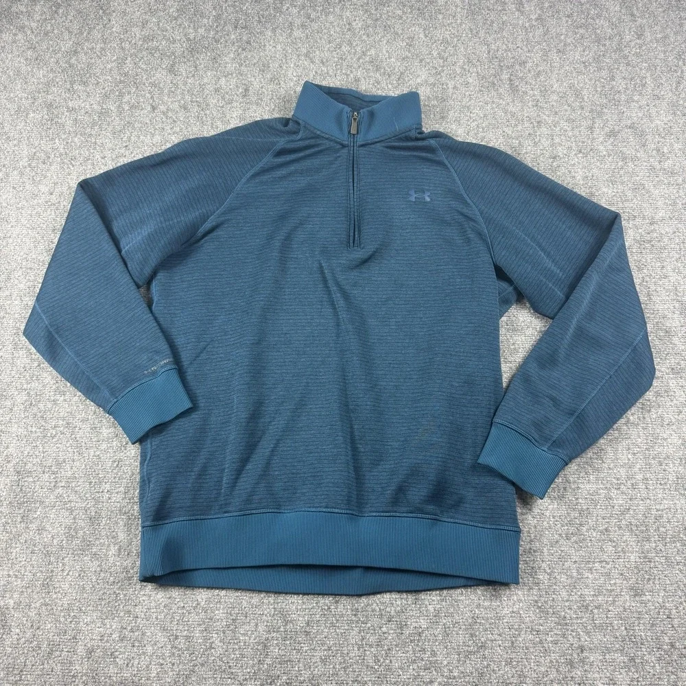 Under Armour ColdGear Pullover Mens XL Blue 1/4 Zip UA Storm Fleece Thermal